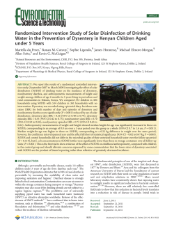 Randomized Intervention Study of Solar Disinfection of
