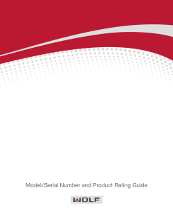 Model / Serial Number and Product Rating Guide