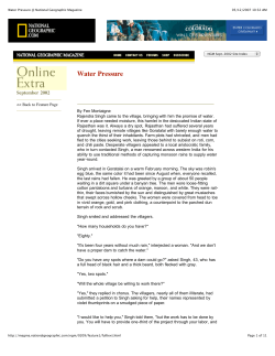 Water Pressure @ National Geographic Magazine