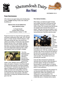 November 2012 1 - Shenandoah Dairy.com