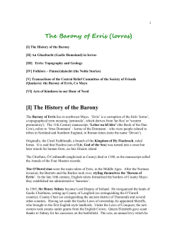 The Barony of Erris (lorras) [I] The History of the Barony