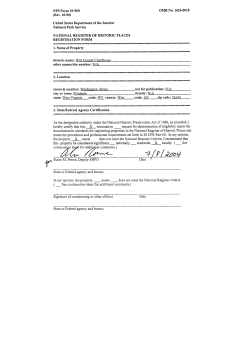 NPS Form 10-900 (Rev. 10-90) OMB NO. 1024