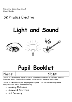 Light and Sound Pupil Booklet