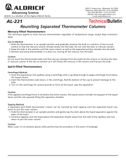 Reuniting Separated Thermometer Columns - Sigma