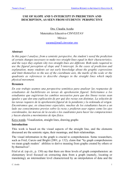 The role of slope and y-intercept from the students