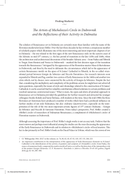 The Artists of Michelozzo`s Circle in Dubrovnik and the Reflections of