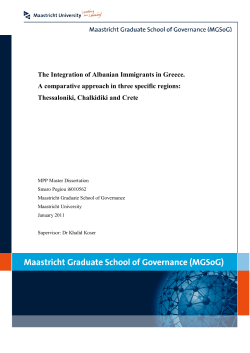 The Integration of Albanian Immigrants in Greece. A comparative