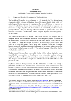 The Republic of Seychelles Country Report