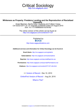 Critical Sociology - Baruch College Faculty Web Server
