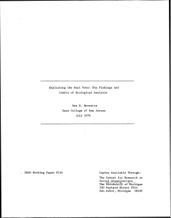 Explaining the Nazi Vote: The Findings and Limits of