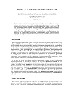 Effective Use of Multi-Core Commodity Systems in HPC
