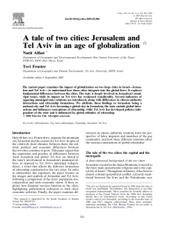 A Tale of two cities: Jerusalem and Tel Aviv in the