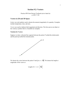 Section 9.2: Vectors