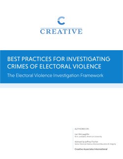 best practices for investigating crimes of electoral violence