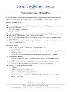 PRESENTING YOURSELF AT CAREER FAIRS