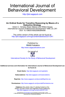 An Ordinal Scale for Transitive Reasoning by Means of a Deductive