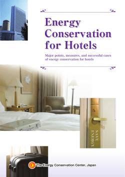 Energy Conservation for Hotels Energy Conservation for