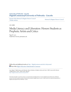 Media Literacy and Liberation: Honors Students as Prophetic Artists