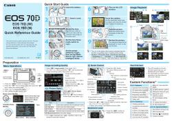 Quick Reference Guide EOS 70D (W) EOS 70D (N)