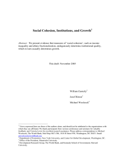 Social Cohesion, Institutions, and Growth