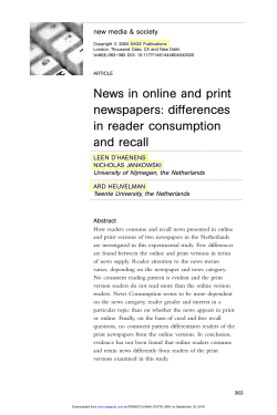 News in online and print newspapers: differences in reader