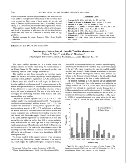 Literature Cited Predator-prey Interactions of Juvenile Toadfish