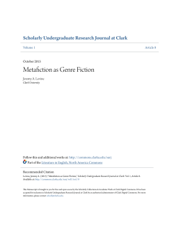 Metafiction as Genre Fiction - Clark Digital Commons