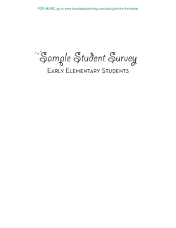 Sample Student Survey - Brookes Publishing Co.