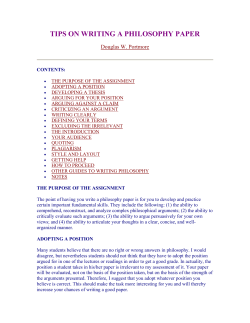 tips on writing a philosophy paper