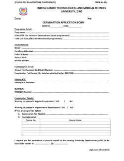 Examination Form - Indira Gandhi Technological And Medical