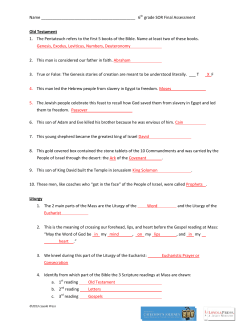 Gr 6 Final Assessment Answer Key