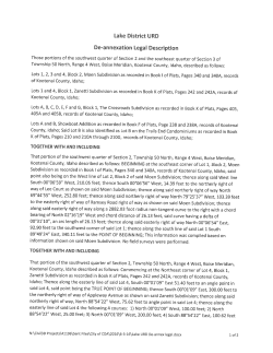 Lake District URD Deannexation Legal Description