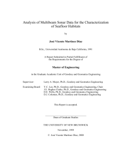 Analysis of Multibeam Sonar Data for the Characterization of