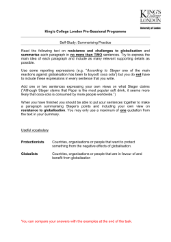 C Resistance and Challenges to Globalisation - KEATS