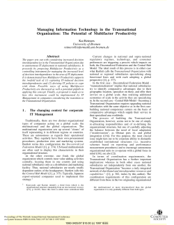 Managing Information Technology in the Transnational Organization