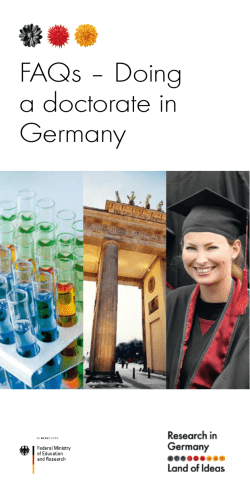 FAQs &ndash; Doing a doctorate in Germany