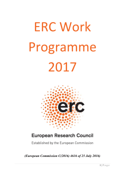 ERC Work Programme 2017 - European Research Council