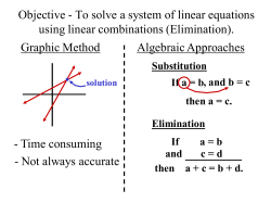 Objective - To solve a system of linear equations using linear