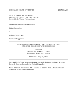 COLORADO COURT OF APPEALS 2017COA65 Court of Appeals