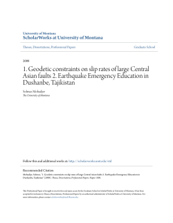 1. Geodetic constraints on slip rates of large Central Asian faults 2