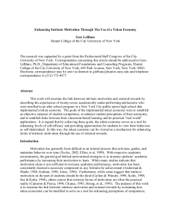 Enhancing Intrinsic Motivation Through The Use of a