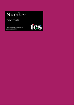 Decimals booklet - as PDF now