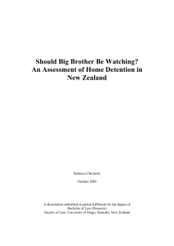 An Assessment of Home Detention in New Zealand