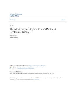 The Modernity of Stephen Crane`s Poetry: A Centennial