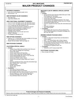 2011 Mustang Order Guide