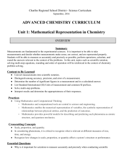 Advanced Chemistry - Chariho Regional School District