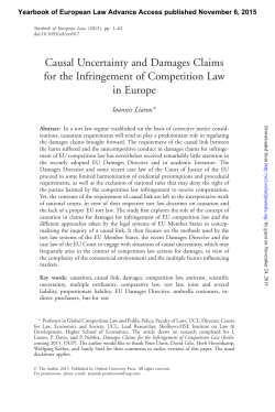 Causal Uncertainty and Damages Claims for the Infringement of