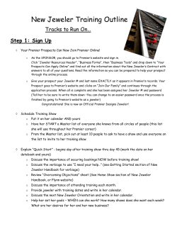 New Jeweler Training Outline