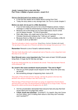 Jonah: Lessons from a man who Ran: