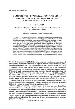 COMPOSITION, STABILIZATION, AND LIGHT ABSORPTION OF FE